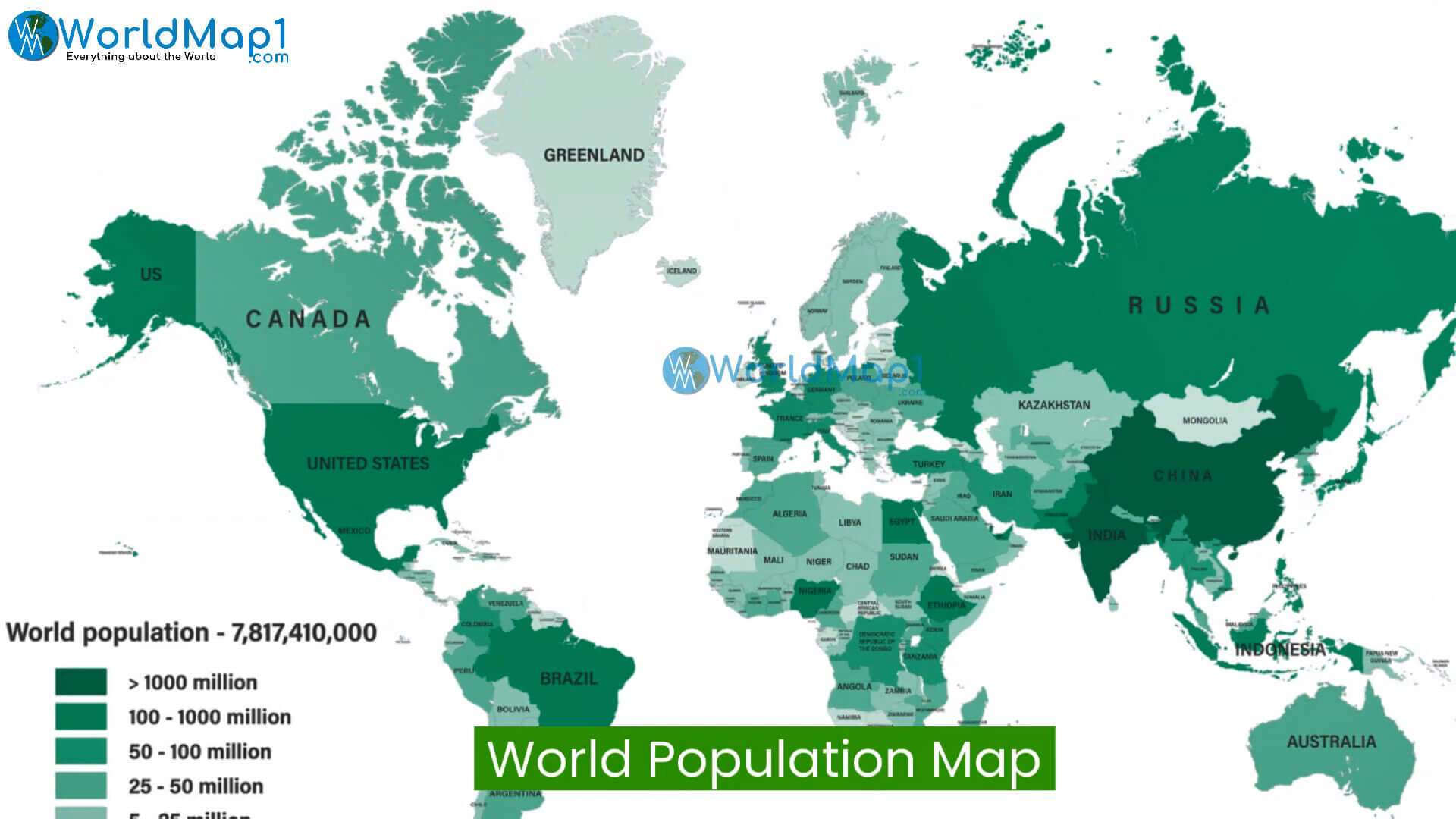 Dünya Ülkeleri Nüfus Haritası